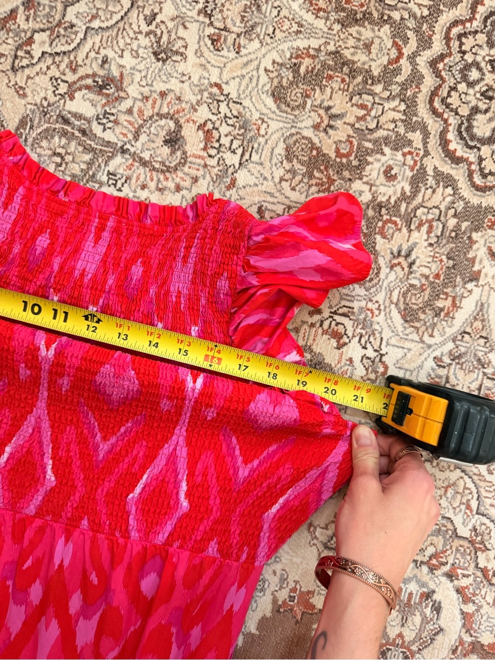 Sugarlips Pink and Red V-Neck Tiered Maxi Dress - Picture 11 of 12